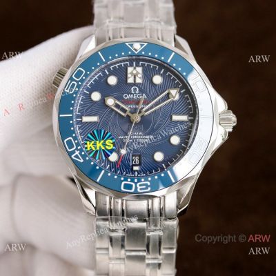 Omega Diver 300m James Bond Limited Edition Watches Blue Dial Stainless Steel-Best  Fake Omega Watches